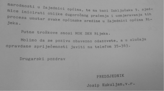 HR-DARI-793. Međuopćinska konferencija SKH Rijeka, 1987-1989, k. 52, 20 sjed. Pred., 24.XII.87.